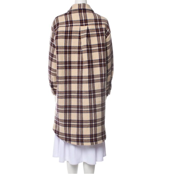 BA&SH Wool Plaid Print Coat - Picture 3 of 5